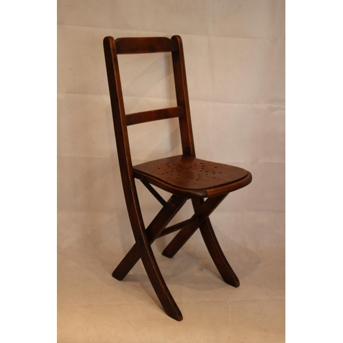 241 - Charming Folding Wooden Sample Chair With Age