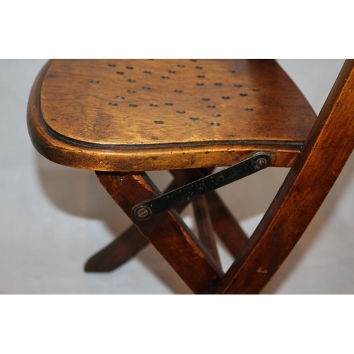 241 - Charming Folding Wooden Sample Chair With Age