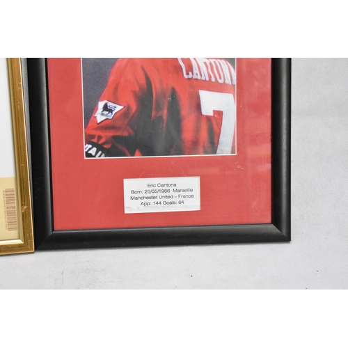 143 - 2 Manchester United Memorabilia Photos framed - one with signature