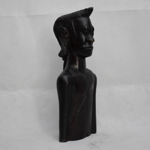 151 - Aged Tribal Wooden Bust Man