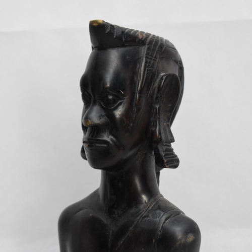 151 - Aged Tribal Wooden Bust Man