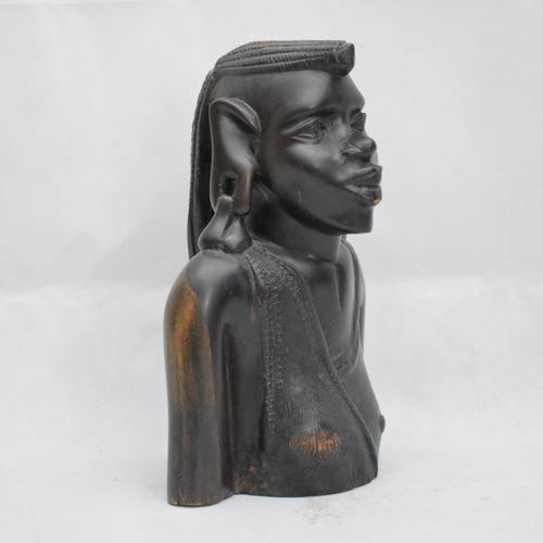 153 - Aged Tribal Wooden Bust Woman