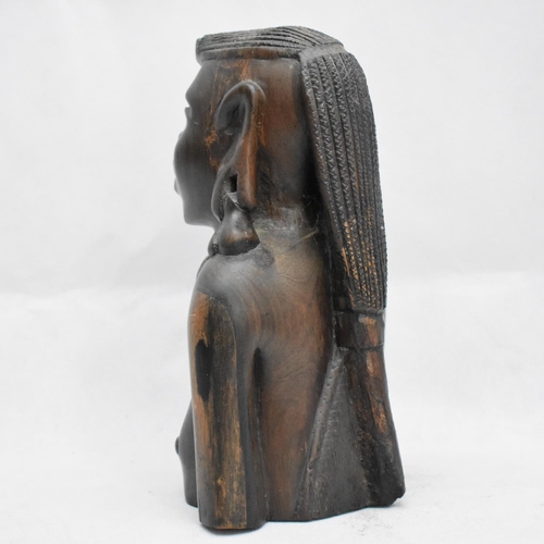 153 - Aged Tribal Wooden Bust Woman