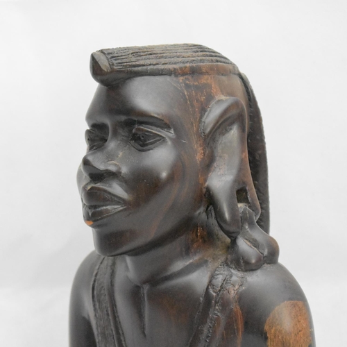 153 - Aged Tribal Wooden Bust Woman