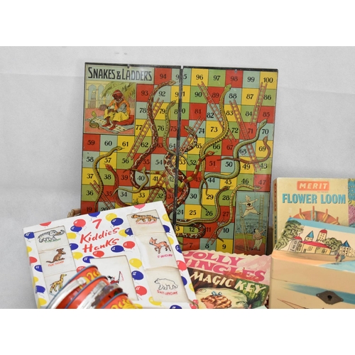 86 - A Box of Vintage Toys Including Snakes and Ladders