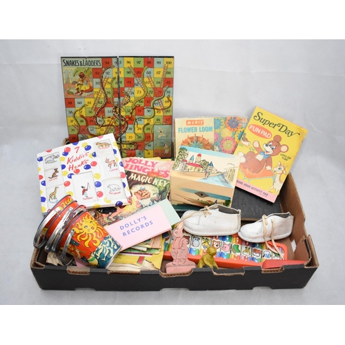 86 - A Box of Vintage Toys Including Snakes and Ladders