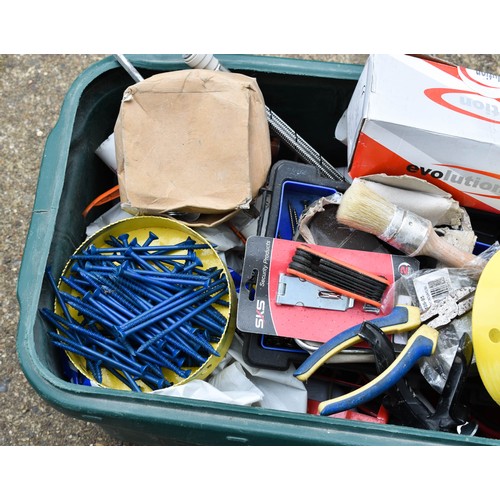 16 - Large Box Of Various Tools Including Blue Screws