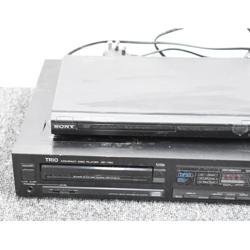 75 - Trio Compact Disc Player DP-750 and  Sony DVD Player, untested