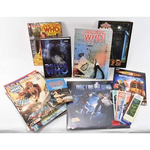 101 - Selection of Dr Who Items, to include books, unused calender, magazines and bookmarks