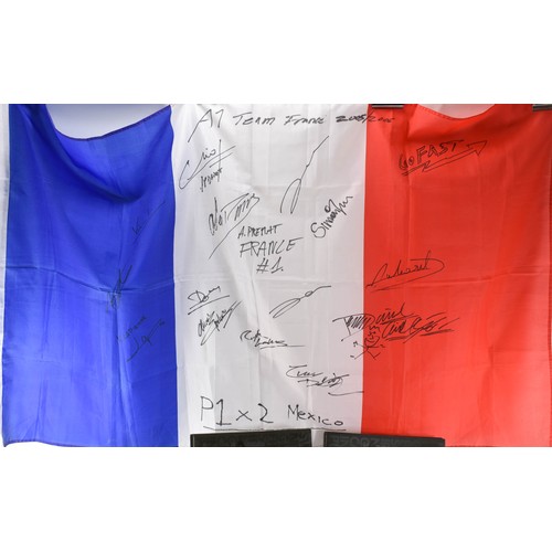 103 - A1 GP French 2005- 2006 French Team Signed Flag and Collection of Related Books and Magazines