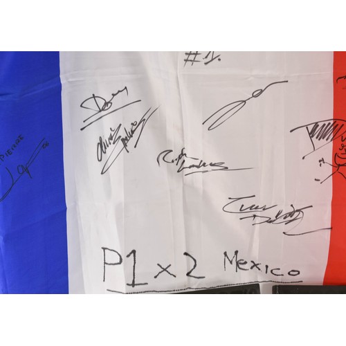 103 - A1 GP French 2005- 2006 French Team Signed Flag and Collection of Related Books and Magazines