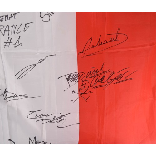 103 - A1 GP French 2005- 2006 French Team Signed Flag and Collection of Related Books and Magazines