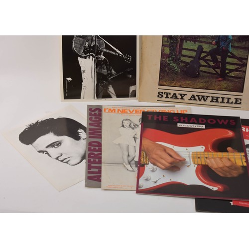 111 - Mix of Music Related Memorabilia including The Shadows Tour Programmes, Elvis pictures and a signed ... 