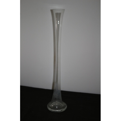 450 - Tall, 81cm, Clear Glass Flute Vase with Heavy Base