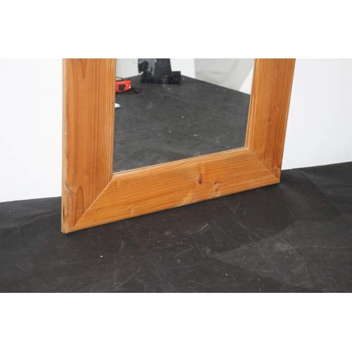 118 - Tall Wide Rimmed Pine Mirror - 136 x 45cm