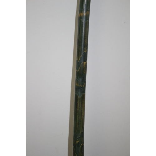 135 - Highly Collectable Sir Jefferey Hill-Pig Smyth British East India 1941 Green Bamboo Cane with Brass ... 