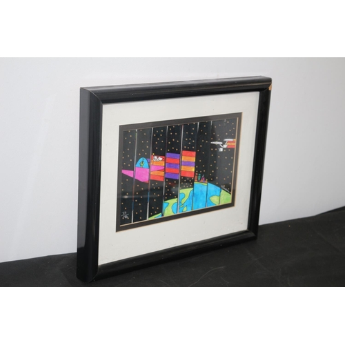 165 - Limited Edition 37/180 Folding Card Picture - Framed and Glazed - Indistinguishable Signature