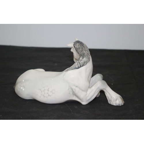 170 - Large Beswick Laying Grey Shire Horse