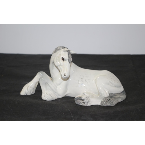 170 - Large Beswick Laying Grey Shire Horse