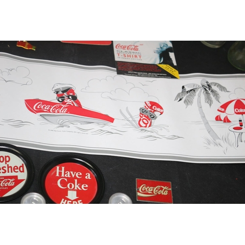 177 - Large Collection of Coca Cola Related Adverting Merchandise including Rare Rolls of Boarder Paper