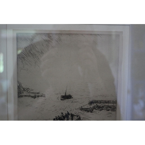 188 - Vintage Etching - Gale at Port Erroll by James McBey