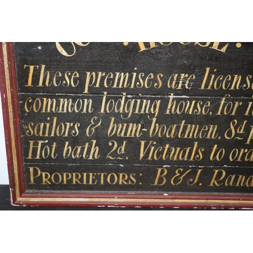 189 - Vintage Hand Made and Hand Painted and Lettered Lodging House Sign - 61 x 46cm