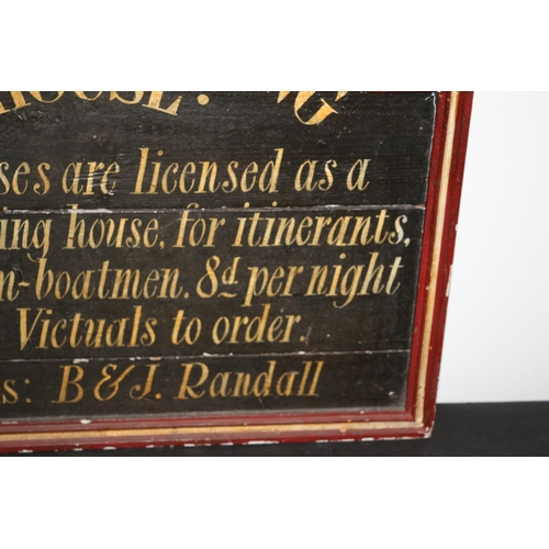 189 - Vintage Hand Made and Hand Painted and Lettered Lodging House Sign - 61 x 46cm