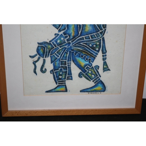 191 - Framed and Glazed Mayan Rubbing Signed P. Argaez P - 53 x 43cm