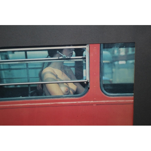 197 - Artistic Print of a Famous Photo - Topless Woman Upstairs on a London Bus