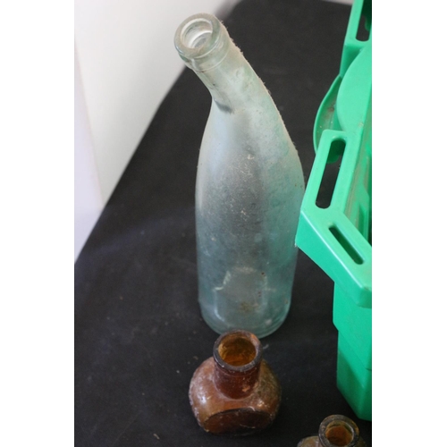 204 - Crate of Very Old Glass Bottles, Many with Writing