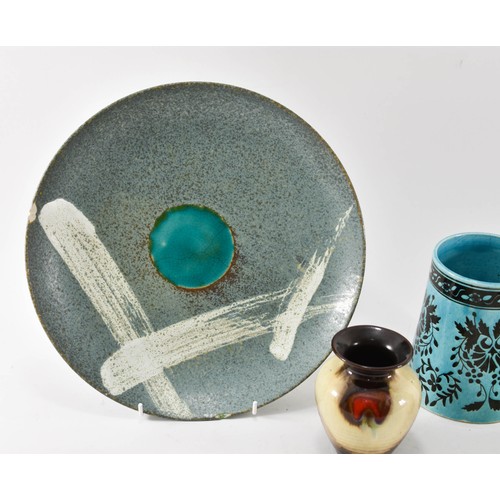 239 - A Collection Of 4 Ceramic Items Including A Blue And Black Tankard And A Small West German Pot