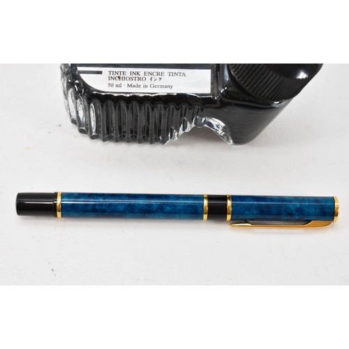 253 - A Blue Waterman Vintage Fountain Pen And A 50ml Bottle Of Montblanc Ink