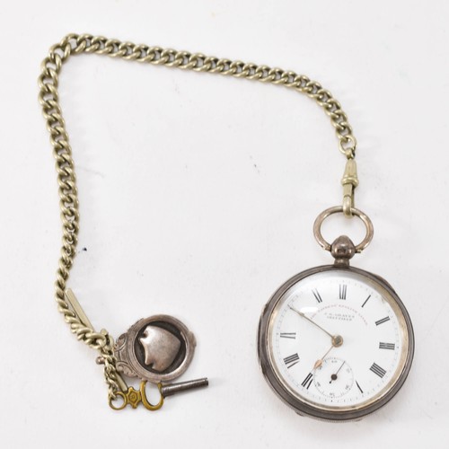 260 - An Antique English Silver Pocket Watch By J.G.Graves On Chain