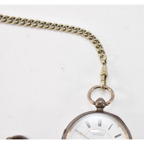 260 - An Antique English Silver Pocket Watch By J.G.Graves On Chain