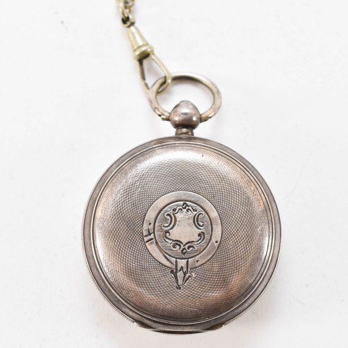 260 - An Antique English Silver Pocket Watch By J.G.Graves On Chain