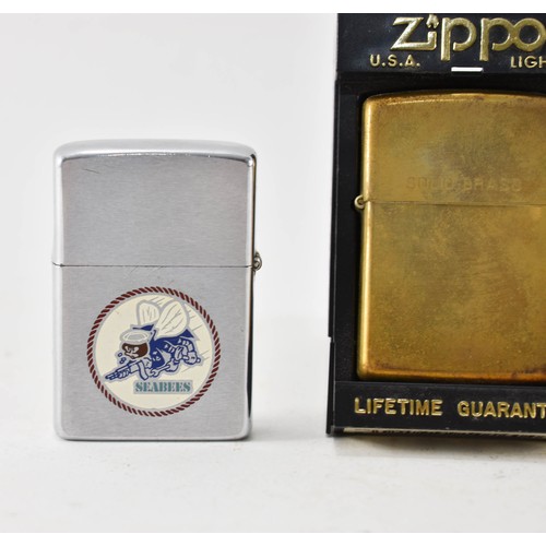 264 - A Collection Of 3 Zippo Lighters, One In Case.