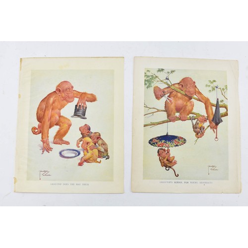 266 - A Collection Of 6 Book Plates By Lawson Wood Circa 1920's / 1930's From Grandpop's Annual.