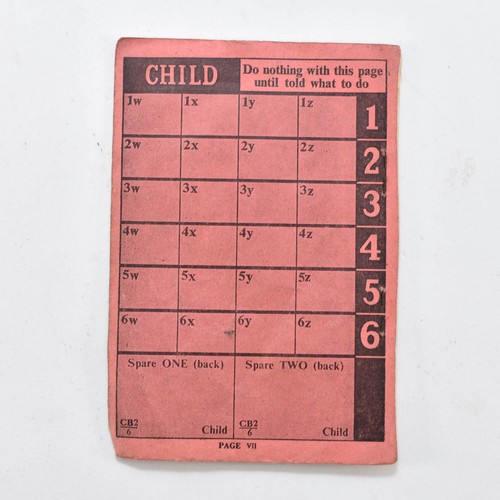 272 - A 1943-1944 Child's Clothing Ration Coupon Booklet