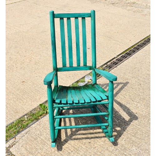 280 - A Vintage Green Rocking Chair