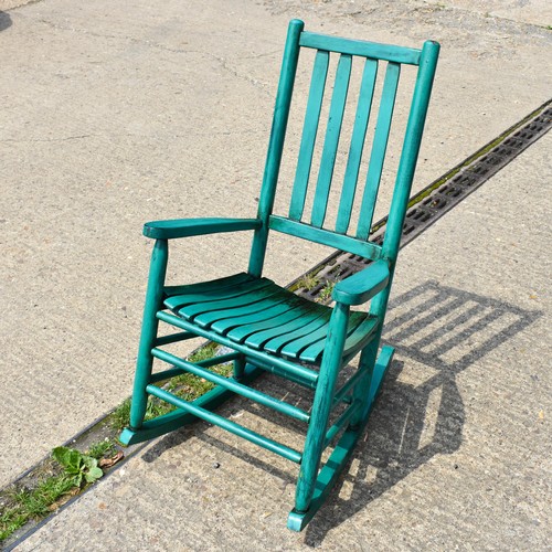 280 - A Vintage Green Rocking Chair