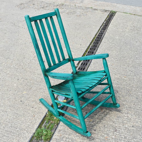 280 - A Vintage Green Rocking Chair