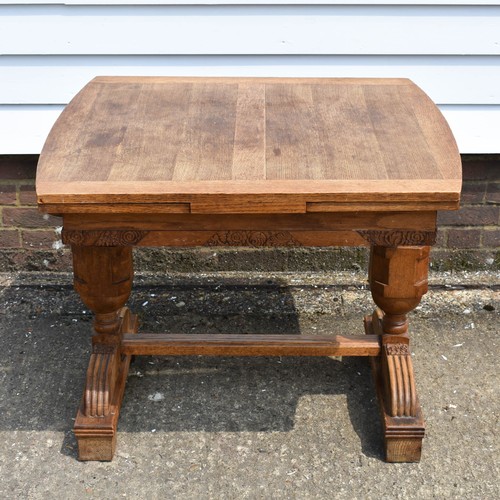 283 - A Wooden Carved Extendable Table. 92cm x 84cm x 72cm Height.