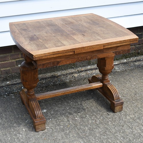 283 - A Wooden Carved Extendable Table. 92cm x 84cm x 72cm Height.