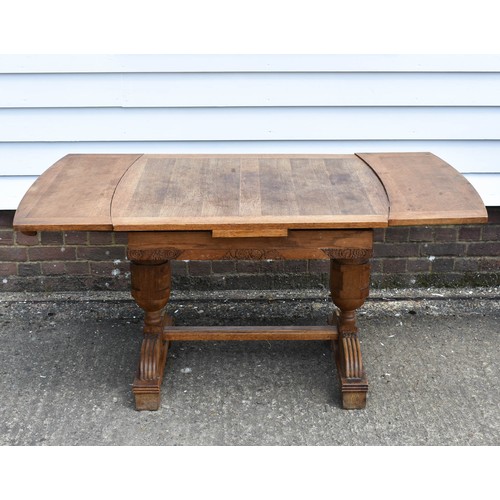 283 - A Wooden Carved Extendable Table. 92cm x 84cm x 72cm Height.