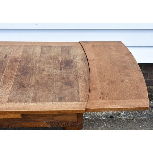 283 - A Wooden Carved Extendable Table. 92cm x 84cm x 72cm Height.