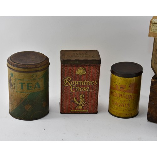 289 - A Collection Of 3 Vintage Tins And 3 Aged Wooden Boxes