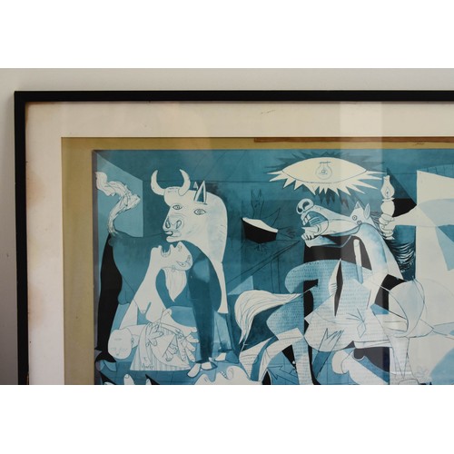 292 - A Framed And Glazed Picasso Guernica Print Size 58cm x 111cm.