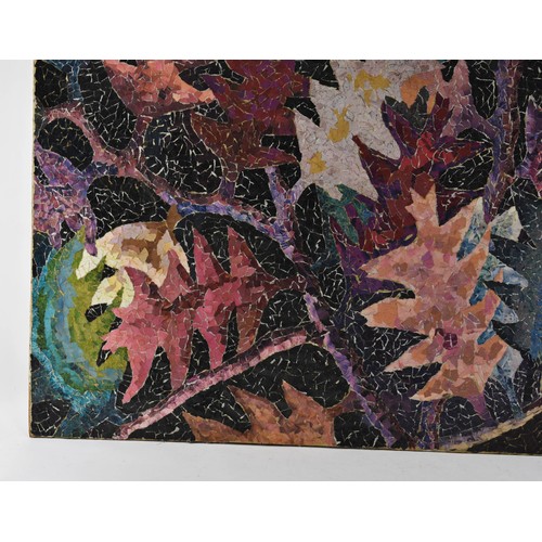 294 - A Collage On Board Depicting Leaves. 60cm x 84cm.