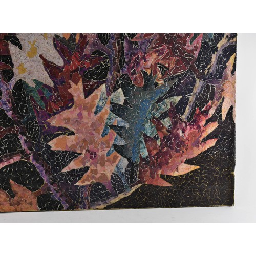 294 - A Collage On Board Depicting Leaves. 60cm x 84cm.