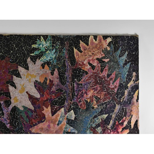 294 - A Collage On Board Depicting Leaves. 60cm x 84cm.